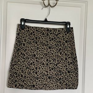 Jolt cheetah stretchy denim mini skirt